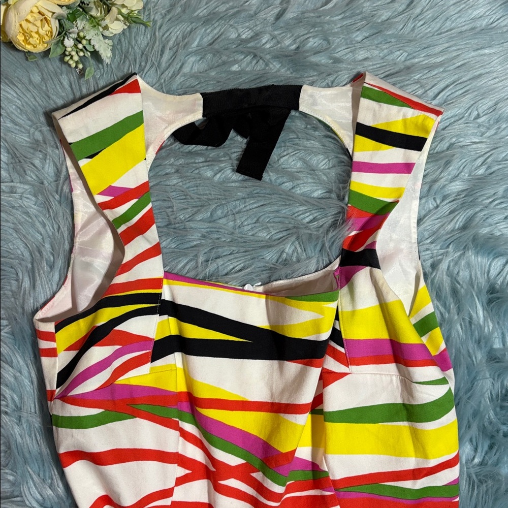 David Meister Multicolor Striped Mini Dress sz 8 - Picture 2 of 10